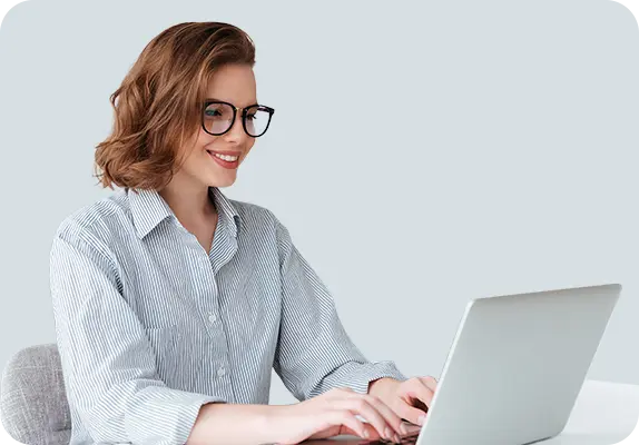 Person at a desk on a video call